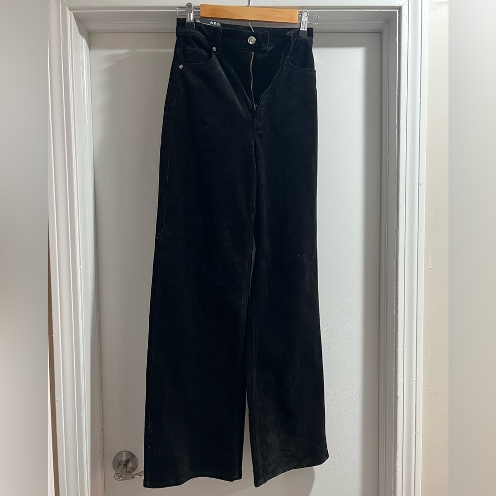 H&M high wasted Black Flare & Wide Leg corduroys